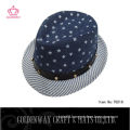 Men blue flat top bulk sale fedora hat